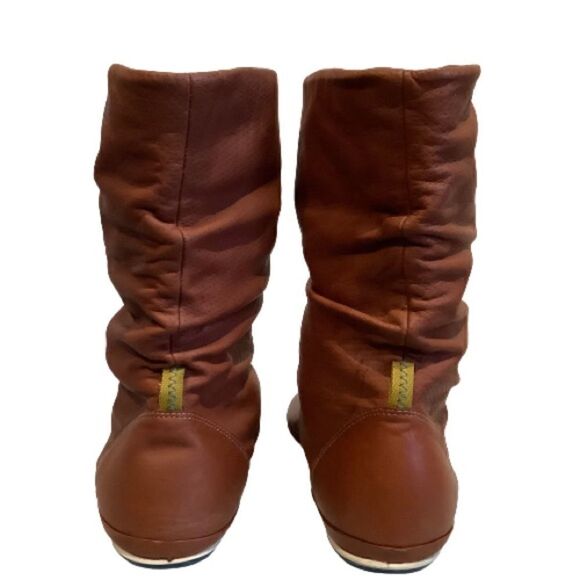 ECCO BROWN BREATHABLE LEATHER PULL ON BOOTIES SIZE 41 - Picture 5 of 16